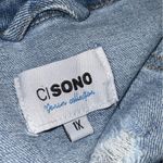 Ci Sono Denim Blue Jean Ripped Distressed Trucker Jacket Size 1X Photo 9