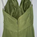 Azazie Tessie Olive Green Backless Halter Dress Photo 5