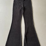 Aerie Ribbed Velour Flare Pants Gray Size M | Cozy Lounge Athleisure Photo 0