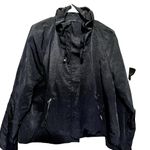 Chico's Womens Full Zip Jacket Size 2 Large Black Lightweight Drawstring neckline Photo 3