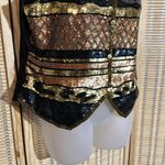 Modi Vintage 1980s or 1990s Gold Black Sequined and Beaded Silk Vest Medium Photo 2