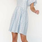 Baltic Born  Sommer Light Blue Babydoll Puff Sleeve Mini Dress Photo 0