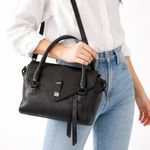 JOY GRYSON Nyla Black Pebbled Leather Satchel Crossbody 💛 Photo 0