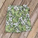 Charter Club Vintage Green And White Tropical Print Wrap Skirt Size 6 Photo 0