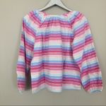 J.Crew  Peasant Top in Metallic Pastel Stripe NEW Photo 4