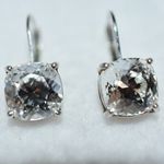 Source Unknown Trendy Unique D Stamped Crystal  Silver French Clip Vintage Earrings Photo 0