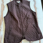 Talbots B43 --  thin quilted brown vest size medium petite Photo 0
