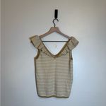 Madewell  Belhaven Ruffle Wool Blend Sweater Tank in Stripe‎ Photo 1
