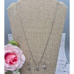 Disney Vintage Sterling 925 Mickey Mouse Earrings and Box Chain Necklace Set Photo 2