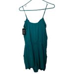 Forever 21   Women's Thin Strap Teal Rayon Romper With Pockets Sz L NWT Photo 2