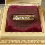 14k Yellow Gold Round & Baguette Cut CZ Wedding Band Anniversary Ring Gift Photo 1