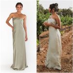 Show Me Your Mumu  Taylor Tube Maxi Dress in Moss Green Luxe Photo 1