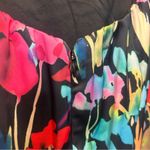 Liv Foster Dress Floral Printed Satin Long Maxi Open Lace Up Back Mermaid NEW Black Size 2 Photo 6