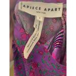 Apiece Apart  Sez Pintuck Purple floral Silk Blouse size 4 Photo 7