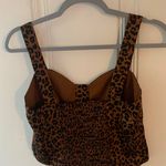Good American Leopard Button Cropped Tank Blouse 2 Photo 1