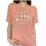 Bella Canvas Handmade Women's Peach Beach Seashell Graphic T Shirt Burnout Size Medium Photo 0