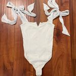 Free People White Bow Strap Bodysuit Photo 1