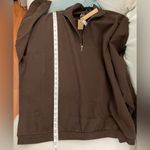 SKIMS  NWT Boyfriend Fleece Slouchy Half Zip Pullover Expresso Color Size S Photo 3