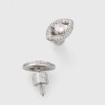 Kurt Geiger London Pavé Evil Eye Stud Earrings - Silver Tone/Pink - NWT Photo 1