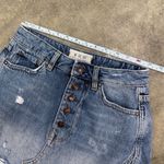 Free People  we the free breezy denim distressed raw hem mini skirt Photo 4