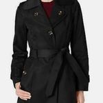 London Fog Fog‎ by  Belted Removable Hooded Trench Coat in Black Size Small Photo 0