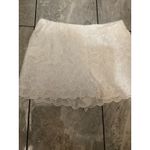 ZARA White Eyelet Scalloped Hem Hot Shorts Size L Photo 1