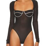 Revolve Long Sleeve Mesh Bodysuit Photo 0