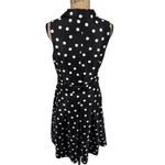 Jessica Howard  Black White Polka Dot Dress‎ Sleeveless Tie Waist Women 12 Retro Photo 3