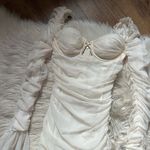 Oh Polly  True For You Ruched Bodycon Mini Dress In White Photo 8