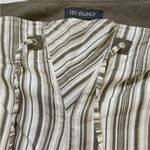 Ideology  Women Striped Wide Leg Palazzo Pants Drawstring Cotton Sage/White Sz 8 Photo 8