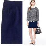 J.Crew  Preppy Navy Blue Pencil Style Mini Skirt Size 2 100% Cotton Photo 1