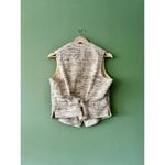 Alix Of Bohemia Vest Cream Beige Woven Textured Button Front Cotton Medium Photo 3