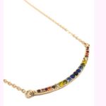 Anthropologie Amelia Rue SWAROVSKI Rainbow Curved Bar Necklace Photo 3
