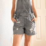 Madewell Distressed Jean Overall Shorts Photo 1