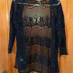 Vanity Collection Vanity, black lace cardigan, size small. Photo 2