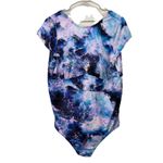 Torrid  Purple Blue‎ Pink Waves One Piece Wireless Modest Swimsuit Size 4X Photo 4