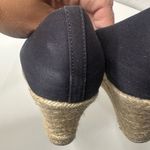 J.Crew  Shoes Womens 10 Seville Espadrille High Pump Blue Canvas‎ Wedge Casual Photo 6