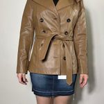 Etcetera  100% Leather Double Breasted Button Up Jacket Size 6 Photo 2