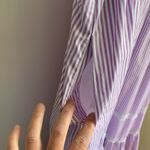 J.Crew Tiered Ruffle Dress in Stripe (Sz XL) Lilac Purple Cotton Sleeveless Bib Photo 11
