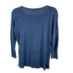 J. McLaughlin 100% Linen Blue Knit Long Sleeve Boat Neck Sweater Top Size Small Photo 1