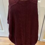 Talbots maroon cabled oversized lightweight poncho sweater Photo 3