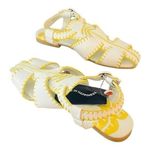 Farm Rio  Yellow Whipstitch Palm Tree Sandals Size 9.5 NEW Photo 4
