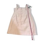Karl Lagerfeld NWT  Blush Pink Tweed Textured Mini Dress Silver Chain Trim New Photo 3