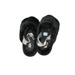 UGG  Fluff Yeah Slide. Black. 8. Flaw on front of right shoe Photo 1
