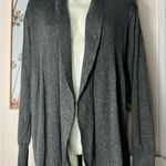 Olivia Sky  Dark Grey Soft Knit Open Front Cardigan Ribbed Collar Sweater XL Photo 0