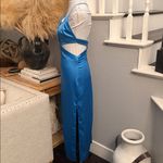 ZARA  BLUE ASYMMETRIC CUT OUT SATIN EFFECT MIDI DRESS SIZE XS Photo 5