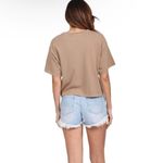 Free People  Brown Green Peace Love Floral Daydreamer Graphic Boxy Crop Top Sz S Photo 88