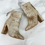 Seychelles  Ankle Boots Booties Metallic Block Heel Round Toe Zipper Size 7 New Photo 8