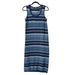 Lauren Ralph Lauren M Cotton Knit Tank Dress Blue Striped Midi Coastal Cruise Size M Photo 10