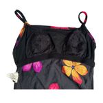 Longitude Retro 90s one piece swimsuit size medium bathing suit black with bright flowers Photo 8